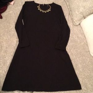 Long Sleeve Basic Black Dress